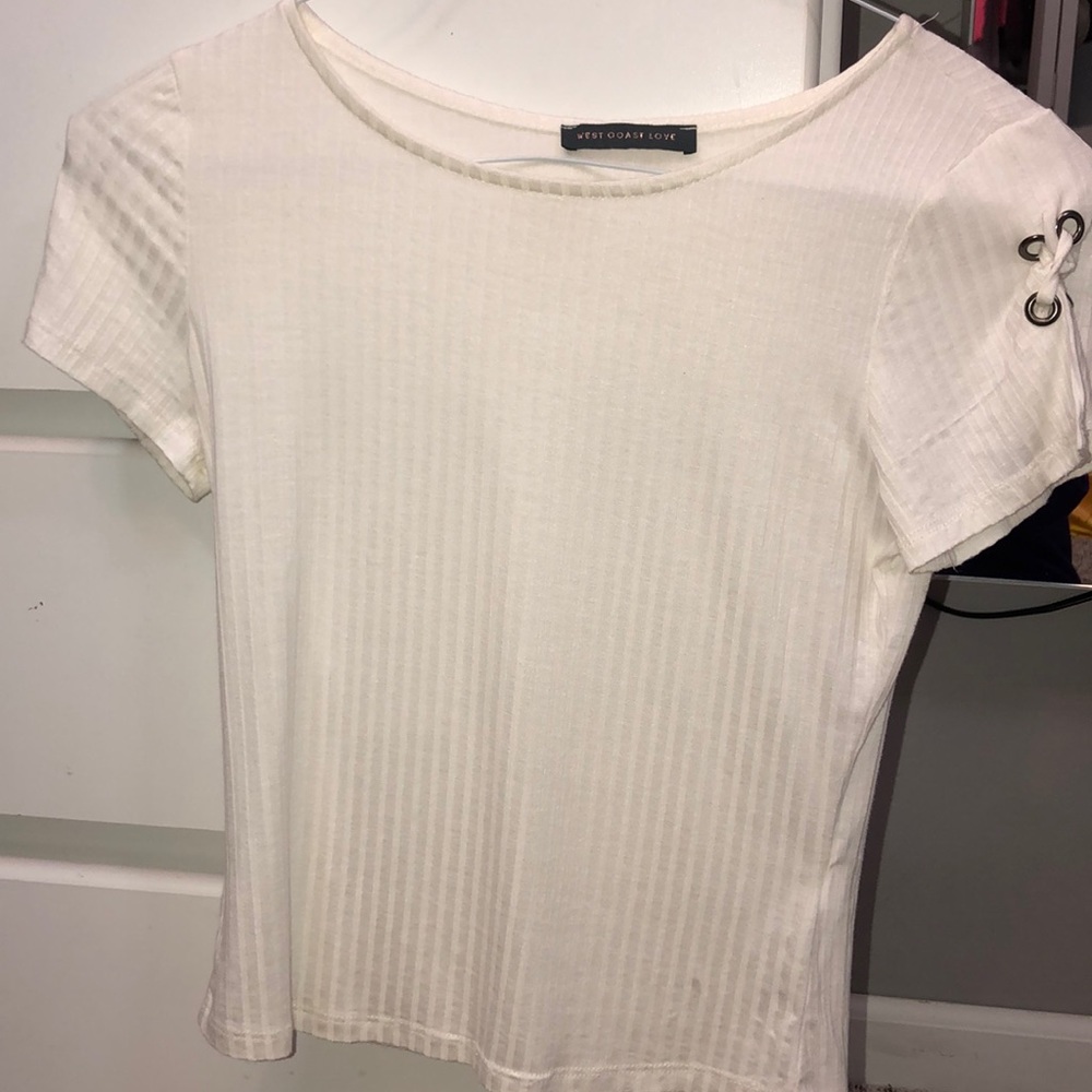 white cropped shirt